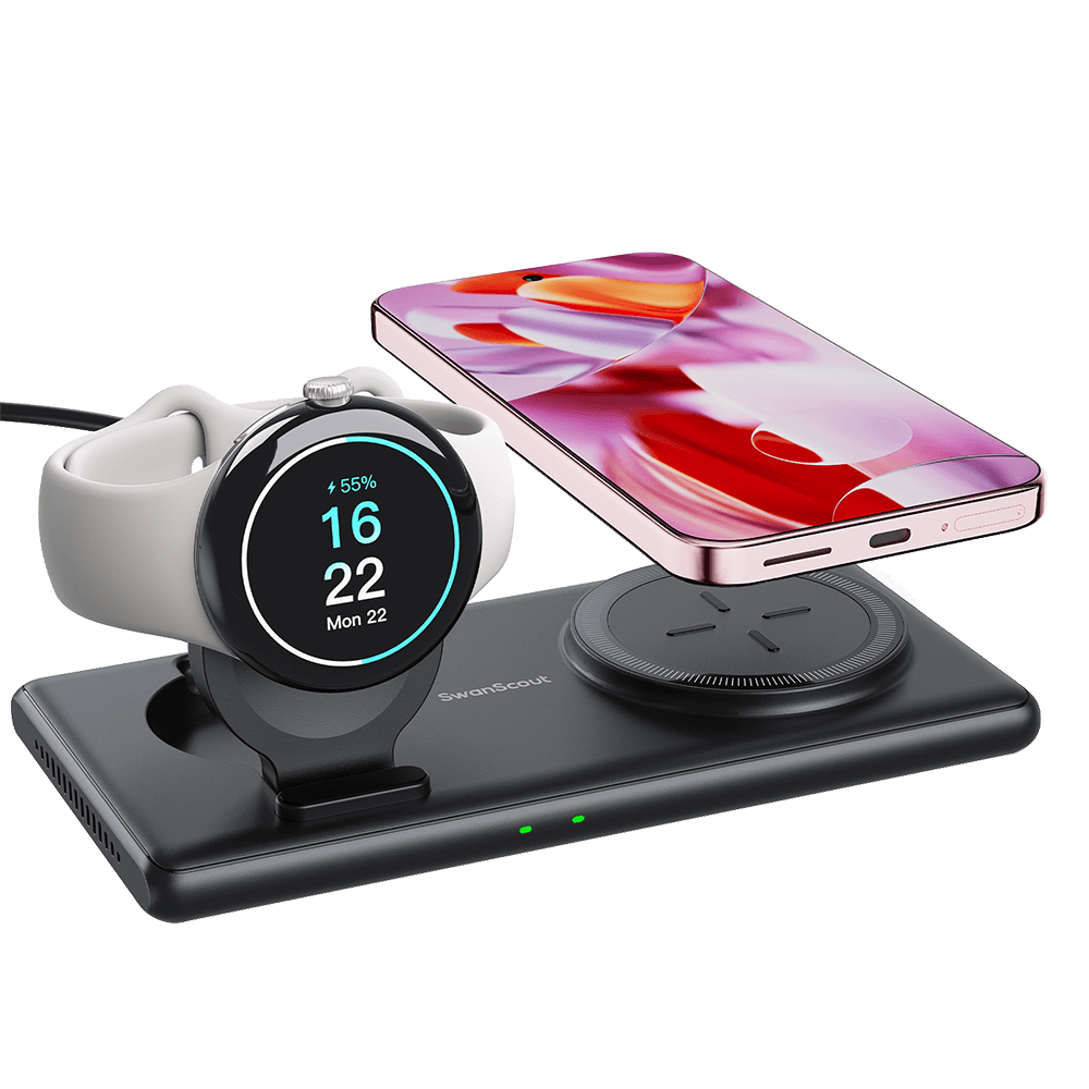 SwanScout 502G - 2 in 1 Wireless Charger for Google