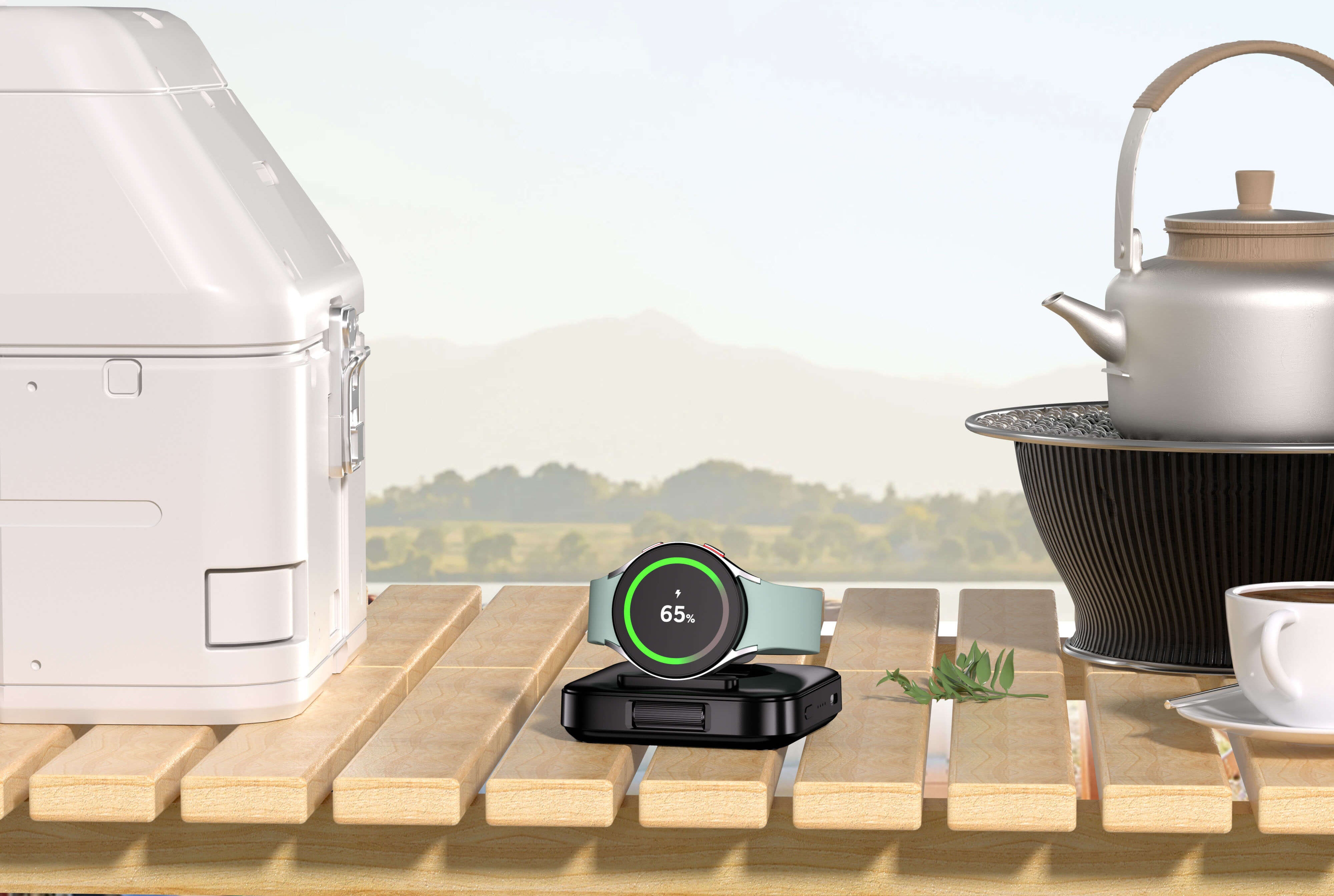 Charging Station for Samsung Galaxy Watch: Foldable & Portable Design, Safe Charging, Case Friendly, with Intelligent LED Indicator. The SwanScout Charging Station for Samsung Galaxy Watch is designed for on-the-go power and speed, ensuring your Watch stays charged wherever you are.