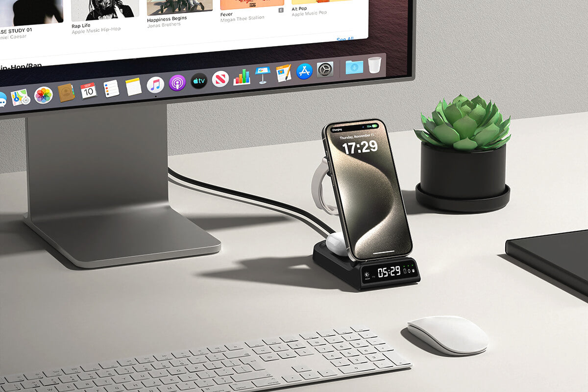 Experience the convenience of fast, foldable, and portable charging with the SwanScout 702A | 3 In 1 Foldable Wireless Charging Station for Apple. This unique SwanScout Charging Station for Apple is designed for portability and speed, ensuring your Apple devices are powered up wherever you go.