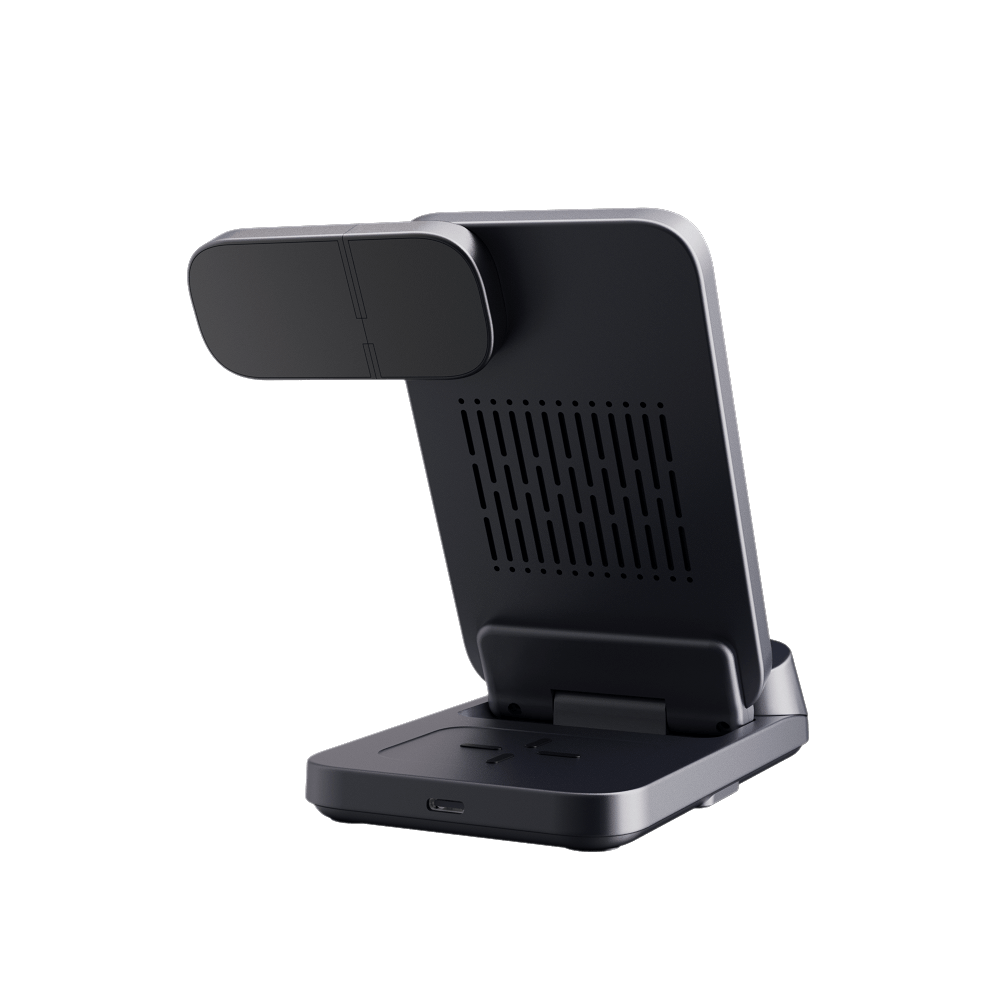 Rear of SwanScout 708S 3-in-1 charger with port details.