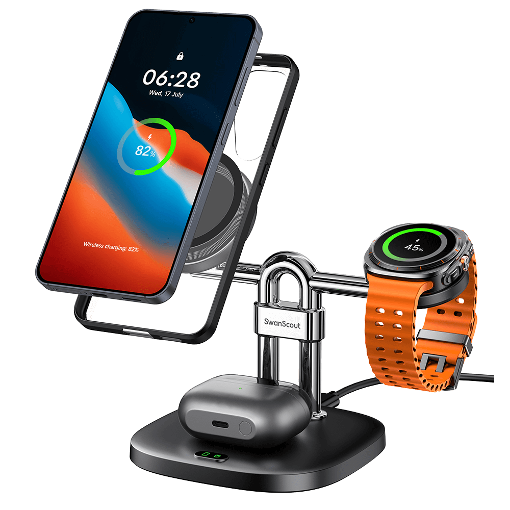 SwanScout 712SM - 3 in 1 Magnetic Wireless Charging Station for Samsung