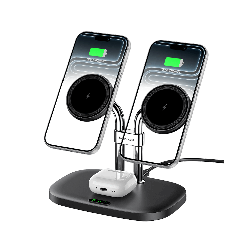 SwanScout 706M - iPhone用デュアルマグネット充電器＆AirPods用