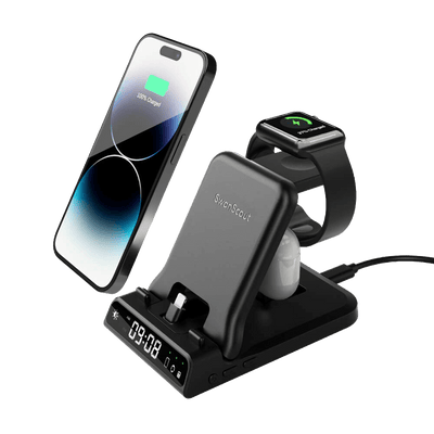 SwanScout 701A is a 3-in-1 wired fast charger compatible with Apple phones, watches, and earbuds, offering stable and efficient charging in one sleek unit.