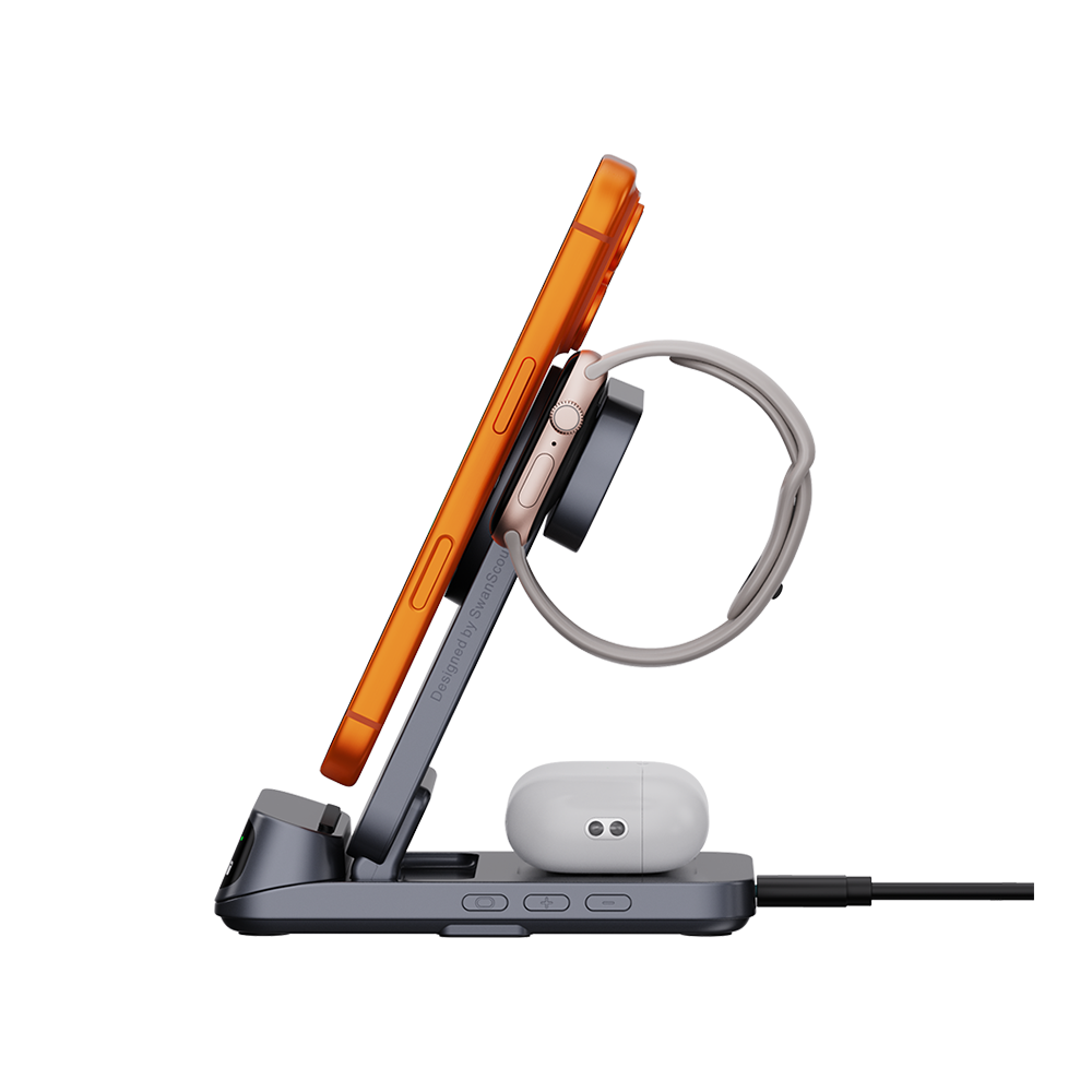 SwanScout 708M - 适用于 Apple 的 3 合 1 磁吸无线充电器
