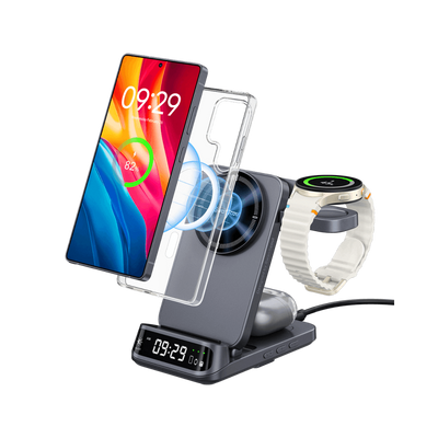 SwanScout 708SM - 3 in 1 Magnetic Wireless Charger for Samsung with Clock