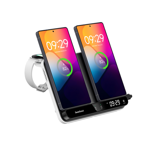 SwanScout 710S - Dual Phone and Single Watch Wireless Charger for Samsung