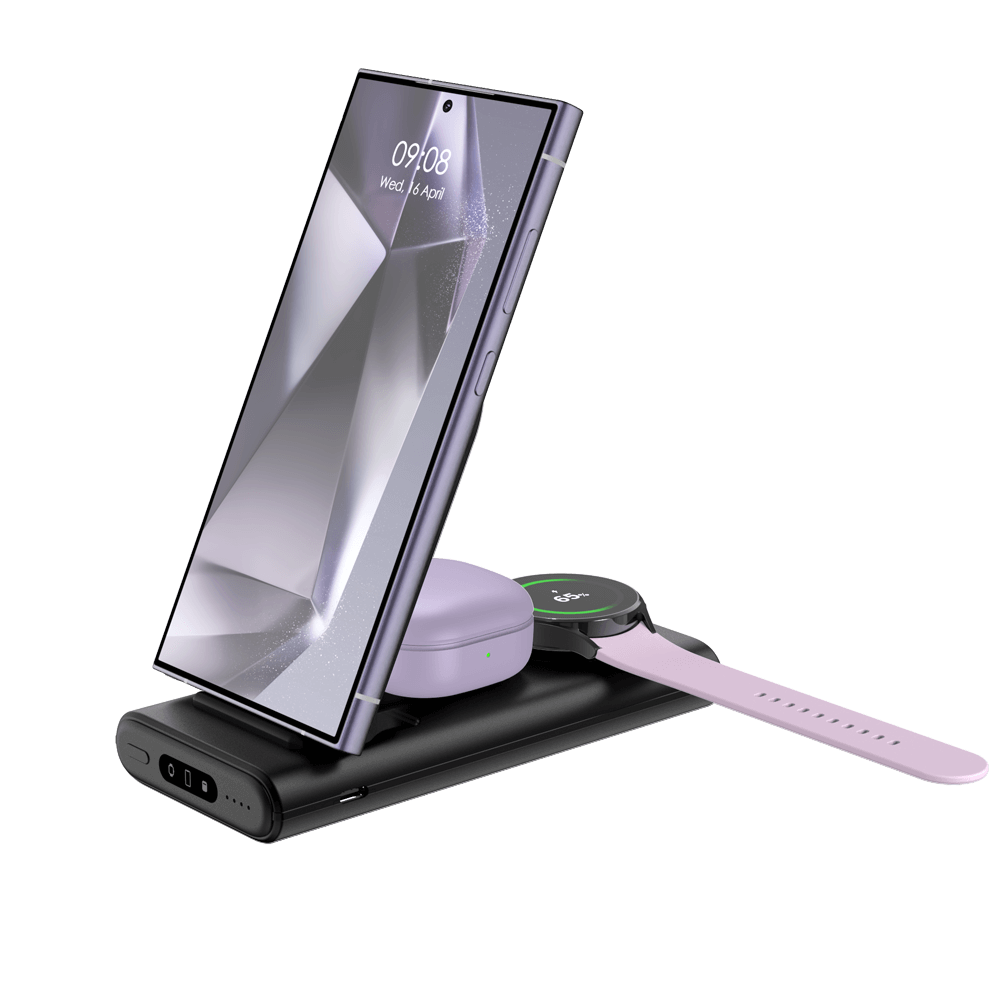 SwanScout 301S | 3 In 1 Power Bank Wireless Charging Station for Samsung Devices.