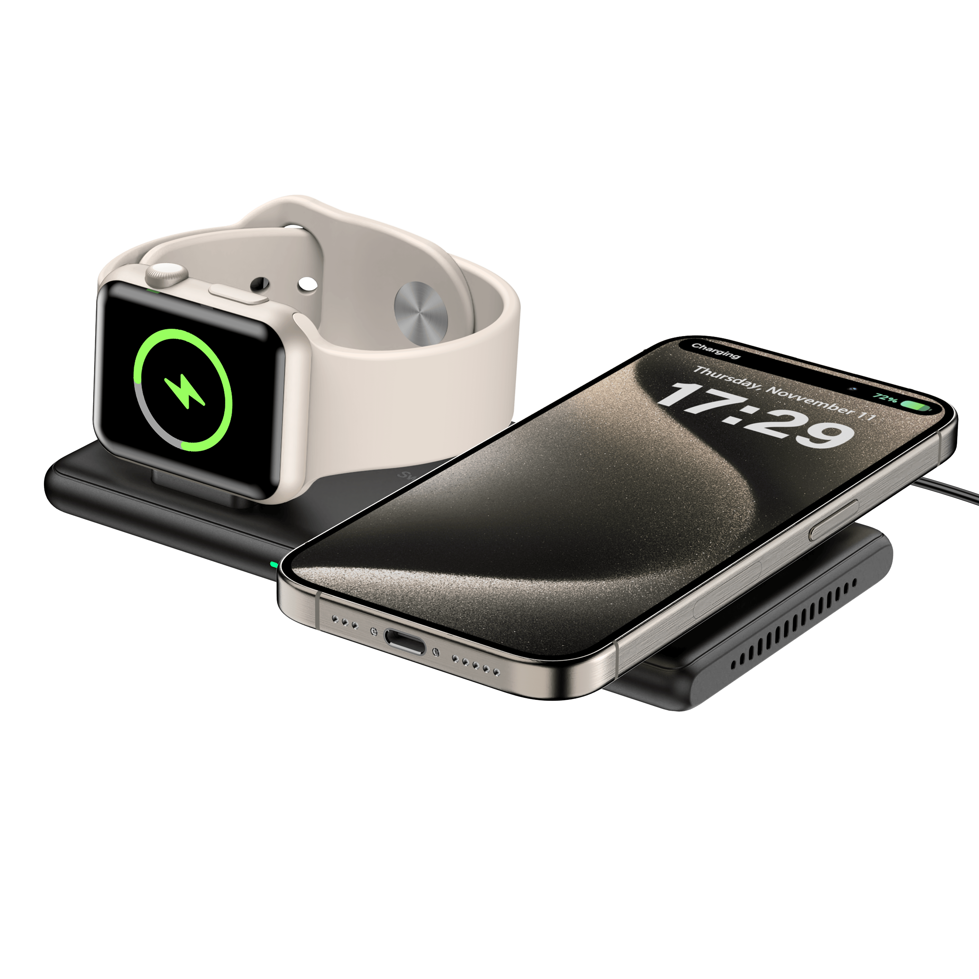 SwanScout 502M | 2 In 1 Foldable Wireless Charging Pad for Apple Devices.