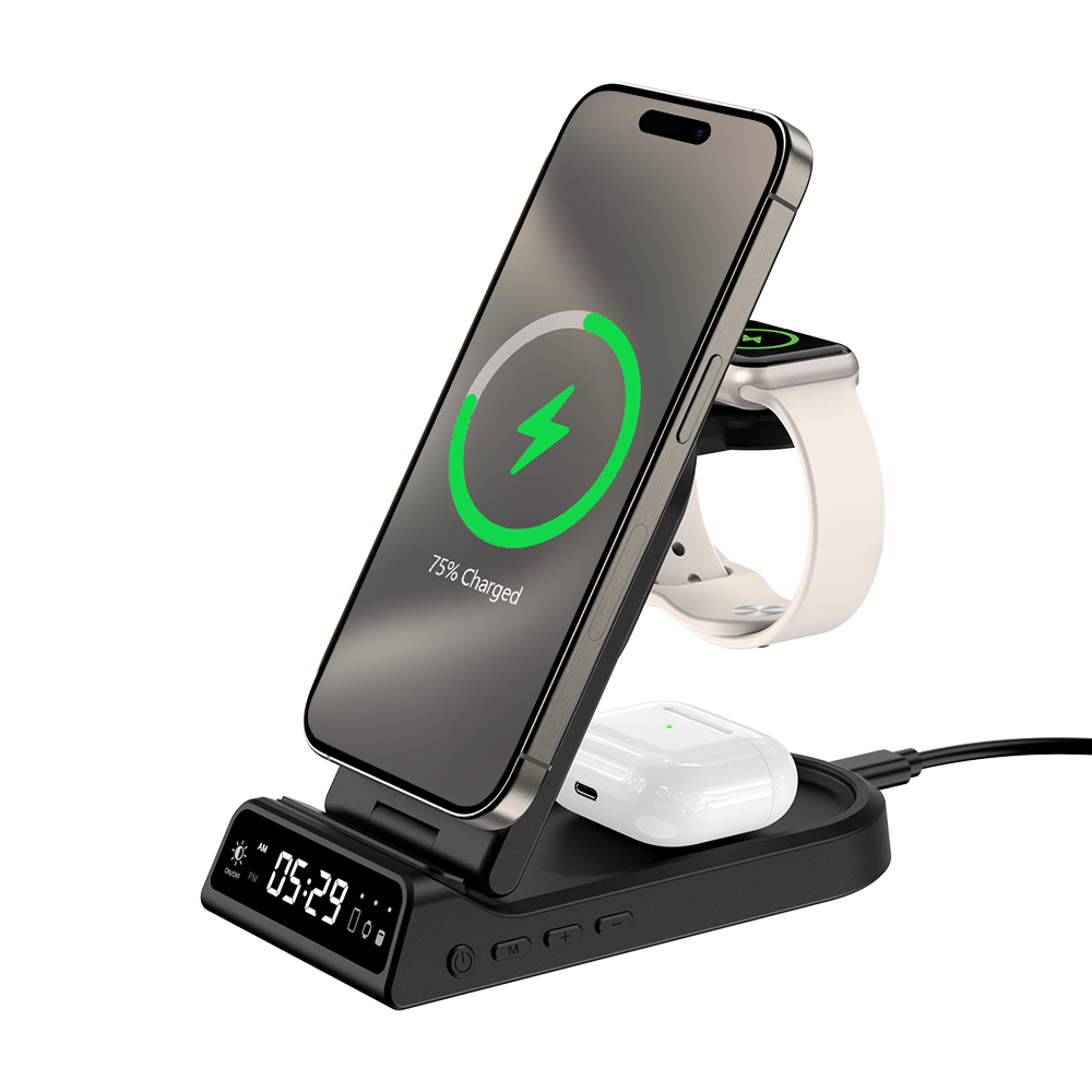 SwanScout 702M | 3 In 1 Foldable Wireless Charging Station for Apple Devices 