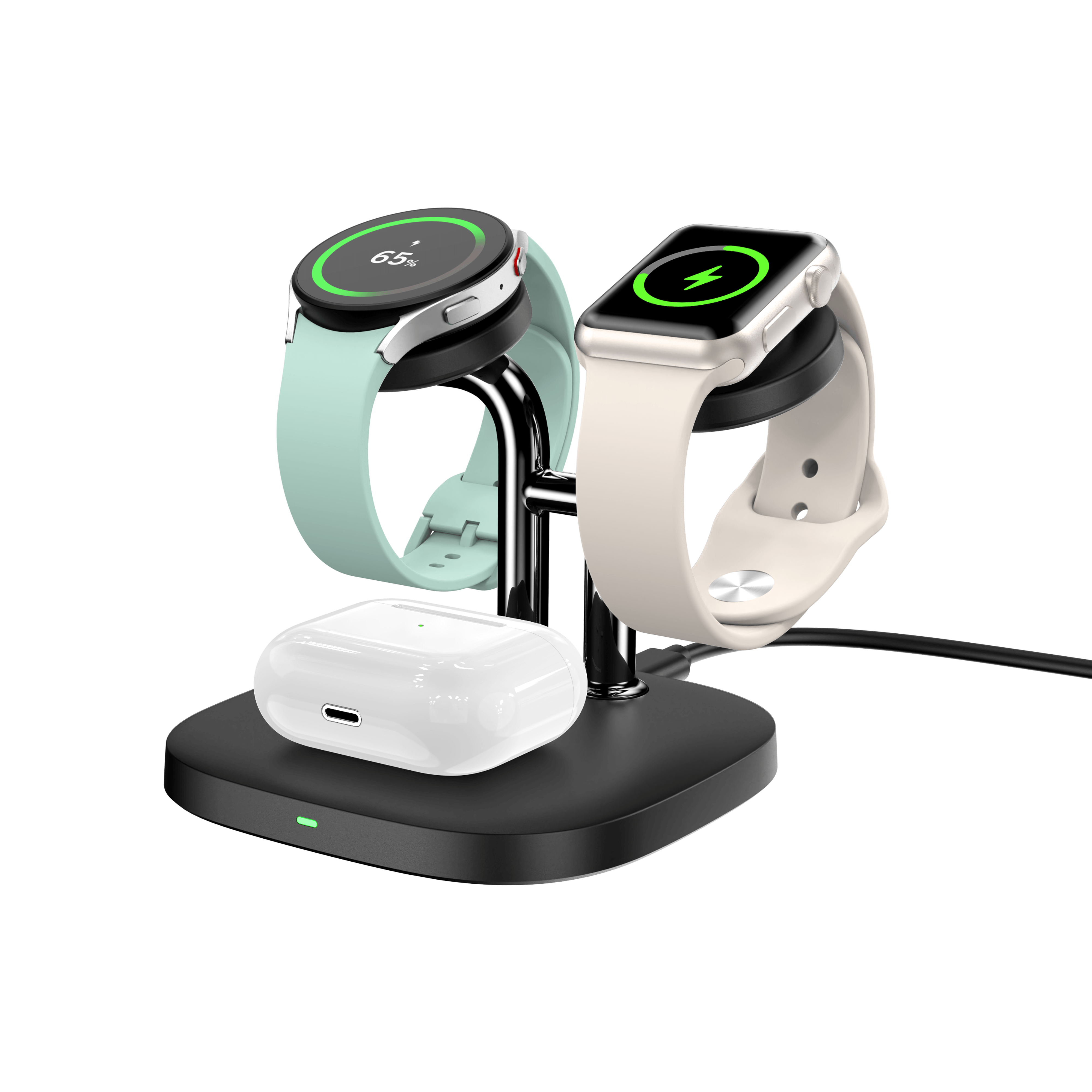 SwanScout 704D |  Dual-device wireless charger for Samsung and Apple Watch 