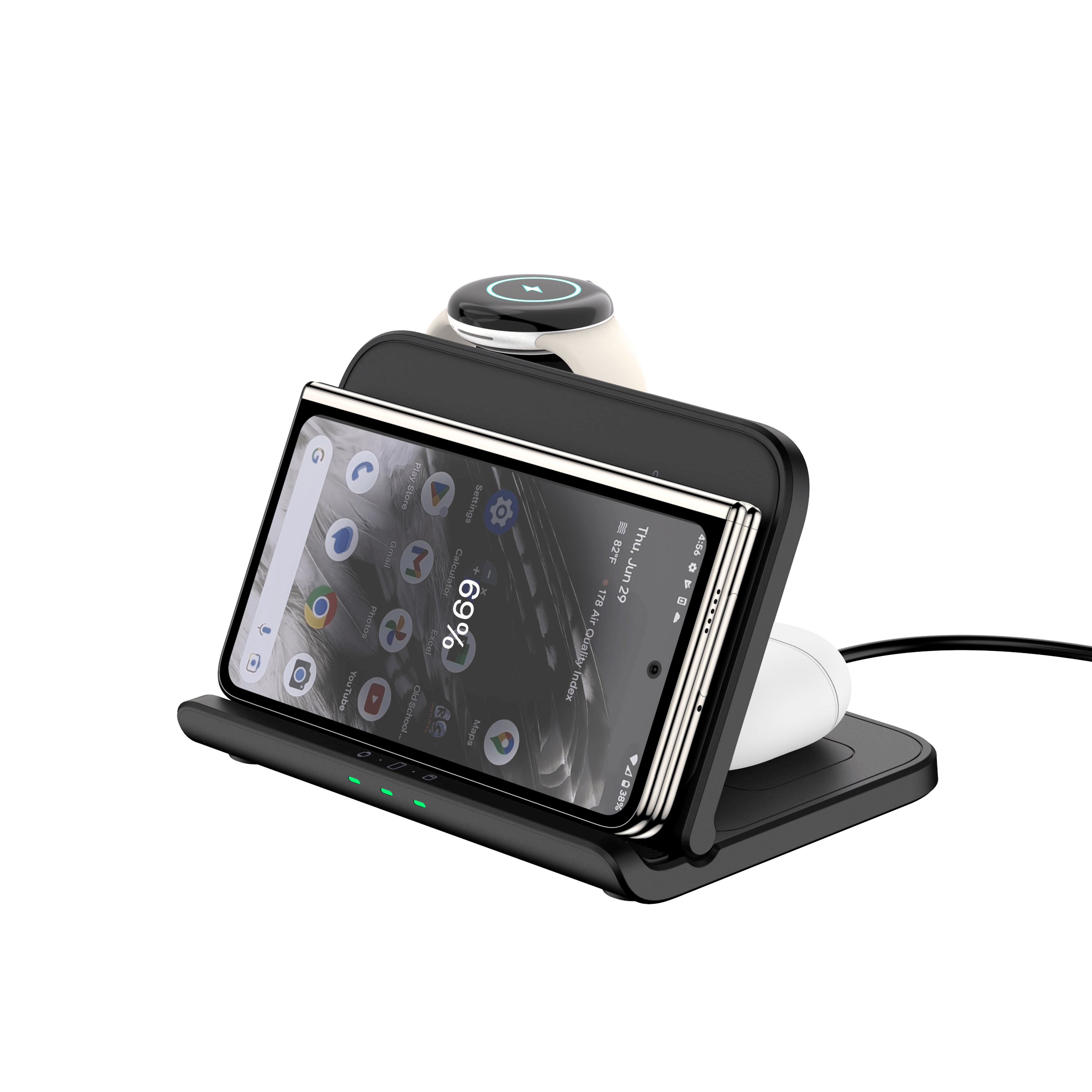 SwanScout 705G丨Foldable & Portable 3-in-1 Wireless Charger for Google Products