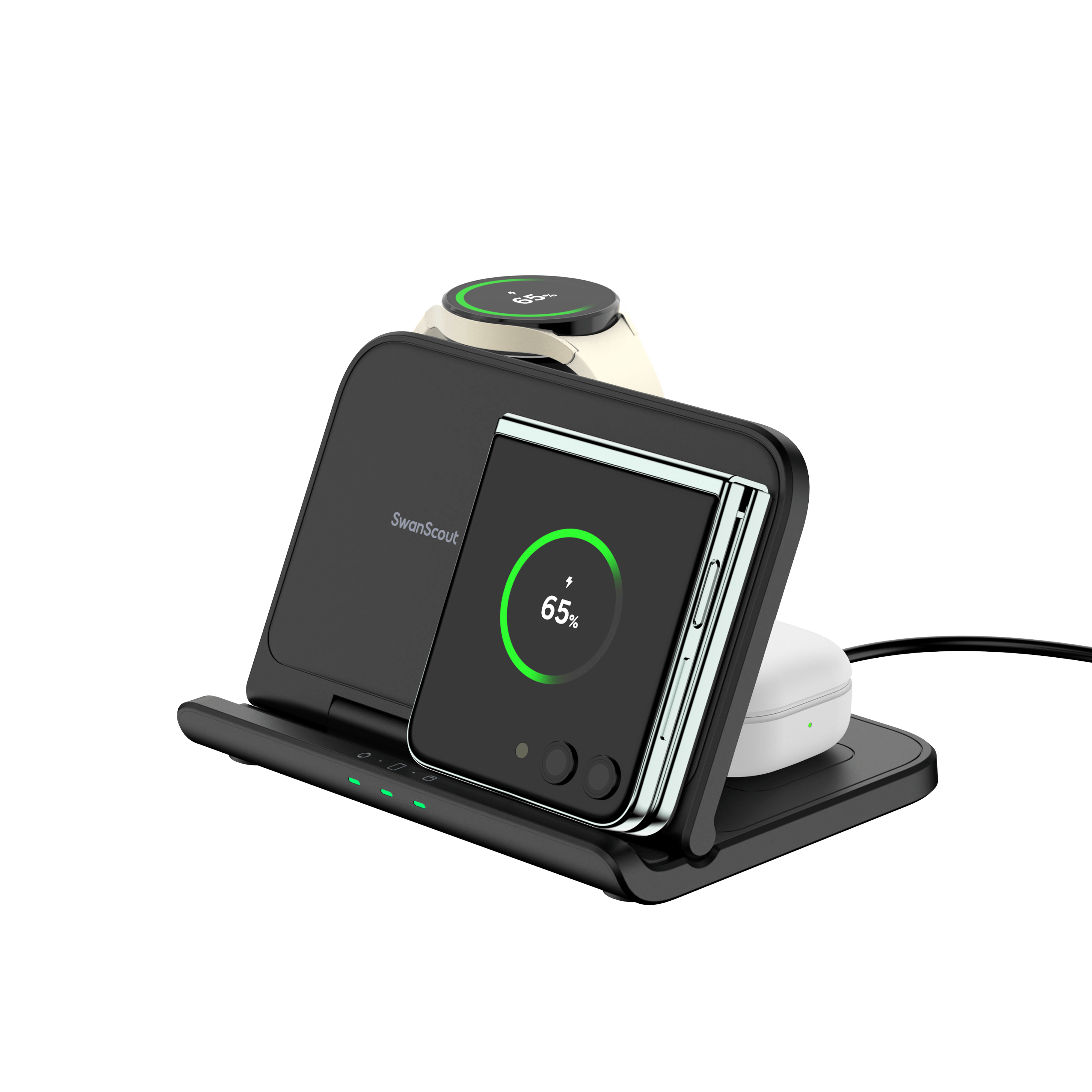 SwanScout 705S丨Foldable & Portable 3-in-1 Wireless Charger for Samsung Products