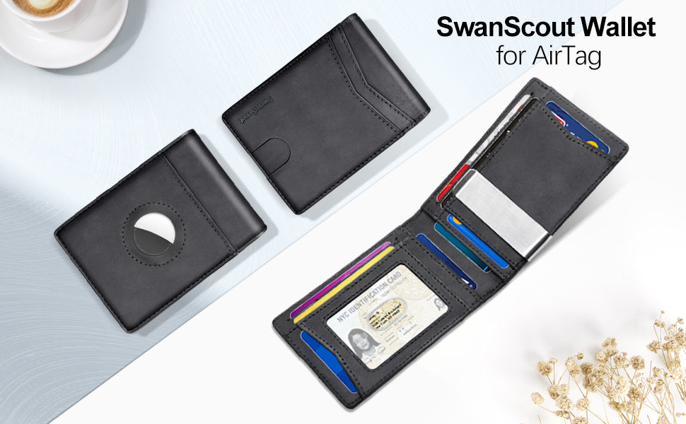 SwanScout 103A Wallet Integrates a Tracker Holder, Enabling You to Track the Wallet and Reduce the Risk of Losing it. SwanScout 103A Wallet for Apple AirTag Compatible with Apple AirTag Not Includes Apple AirTag With Innovative Design on Function & Stylish Design on Appearance, Our Wallets Can Both Meet Your Daily Use and Match Your Fashion Style.