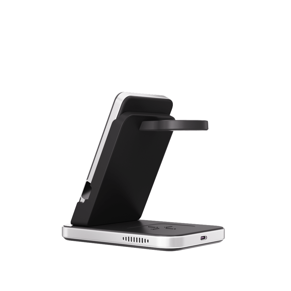 The MagSafe charging stand keeps your iPhone and accessories neatly organized while charging them wirelessly.