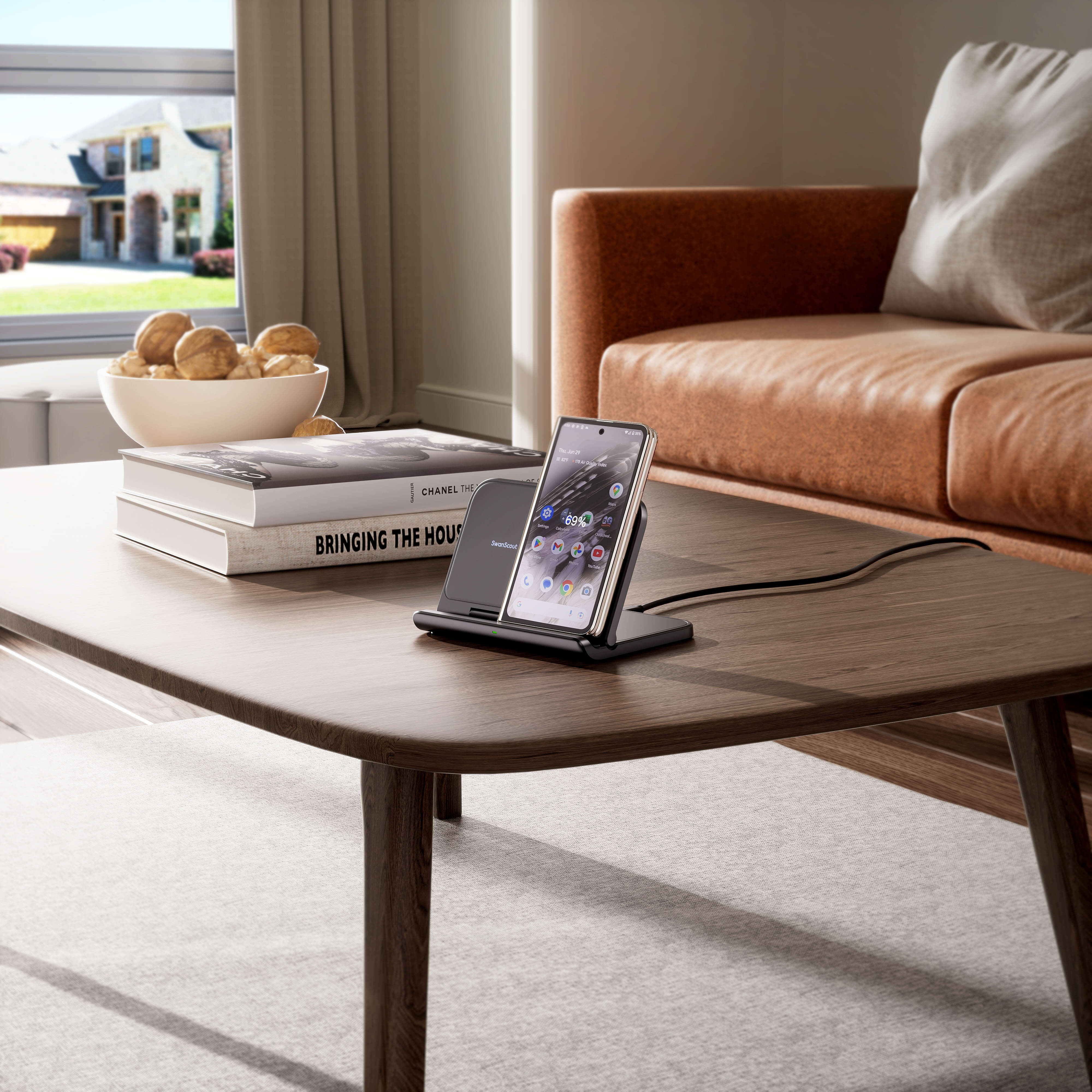SwanScout 503G is a foldable and portable Charger Stand for Google Phone, featuring a Wireless Charger with Triple Coils. Specially designed for Google FOLD series phones, it offers wide compatibility, supporting other regular smartphones as well. This stand is foldable for easy portability.