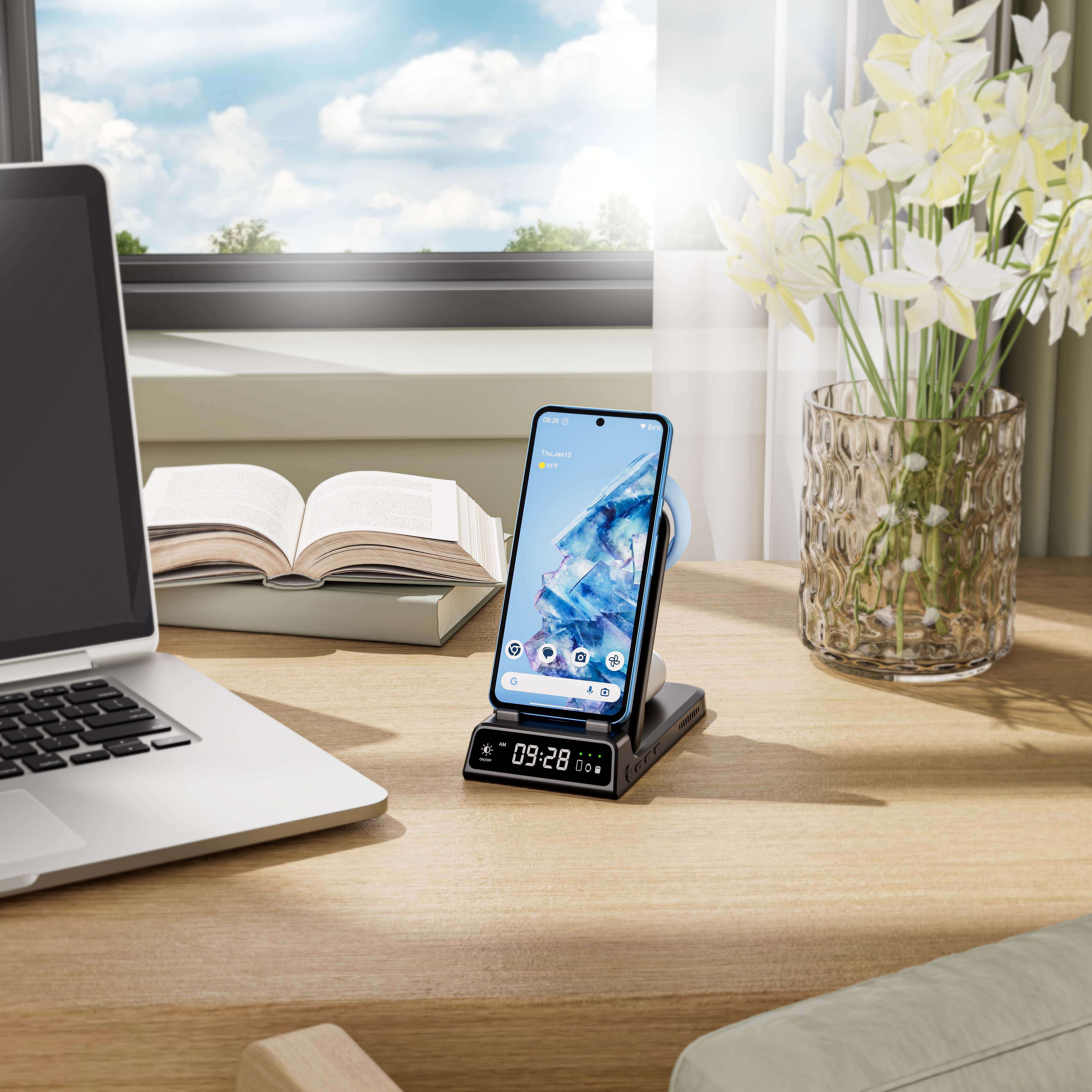 Experience the convenience of fast and portable wireless charging with the SwanScout 703G2 | 3 In 1 Fast&Foldable Charging Station for Google. This unique SwanScout Charging Station is designed for portability and speed, ensuring your Google devices are powered up wherever you go. Compatibility with Google Pixel Watch 2.