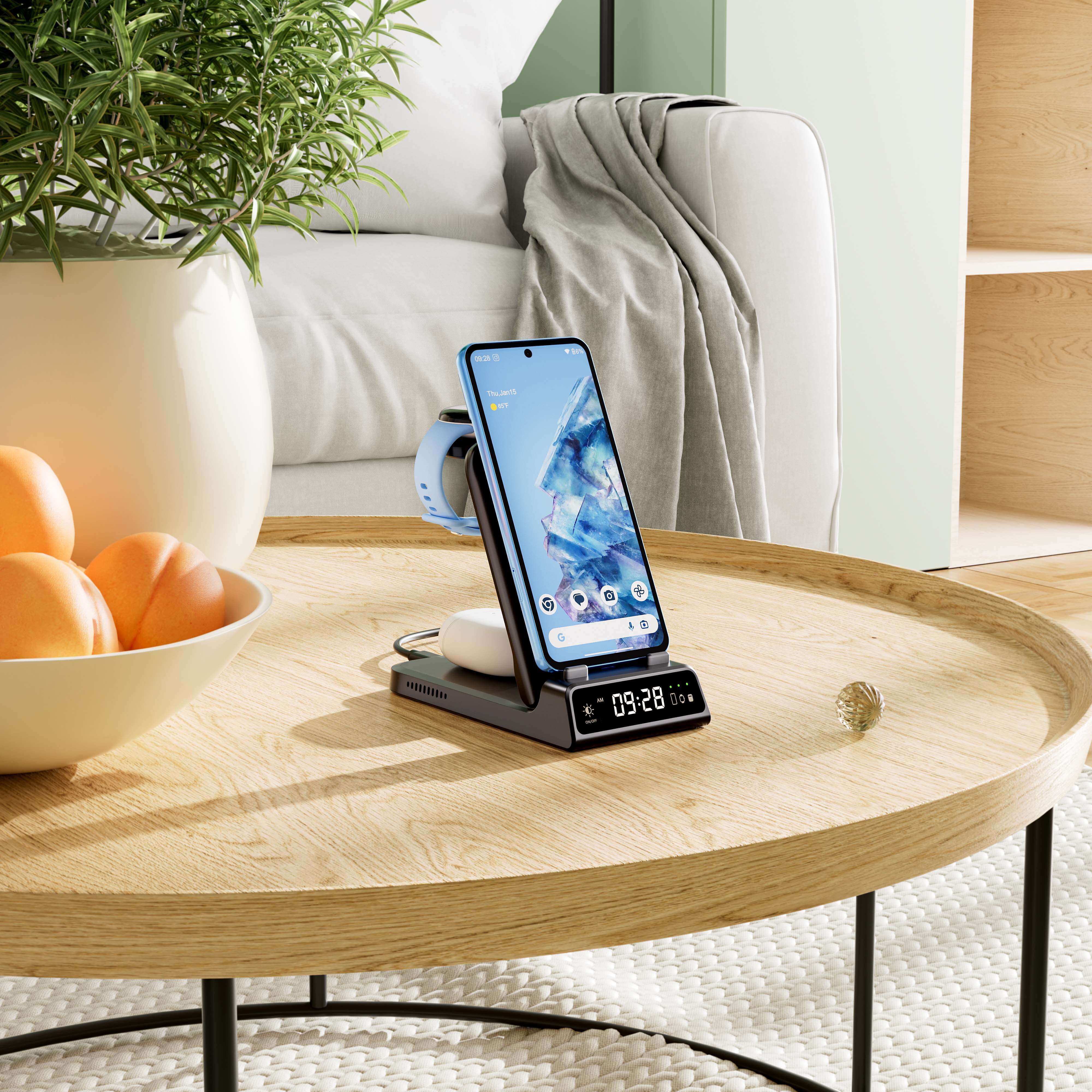 Experience the convenience of fast and portable wireless charging with the SwanScout 703G2 | 3 In 1 Fast&Foldable Charging Station for Google. This unique SwanScout Charging Station is designed for portability and speed, ensuring your Google devices are powered up wherever you go. Compatibility with Google Pixel Watch 2.