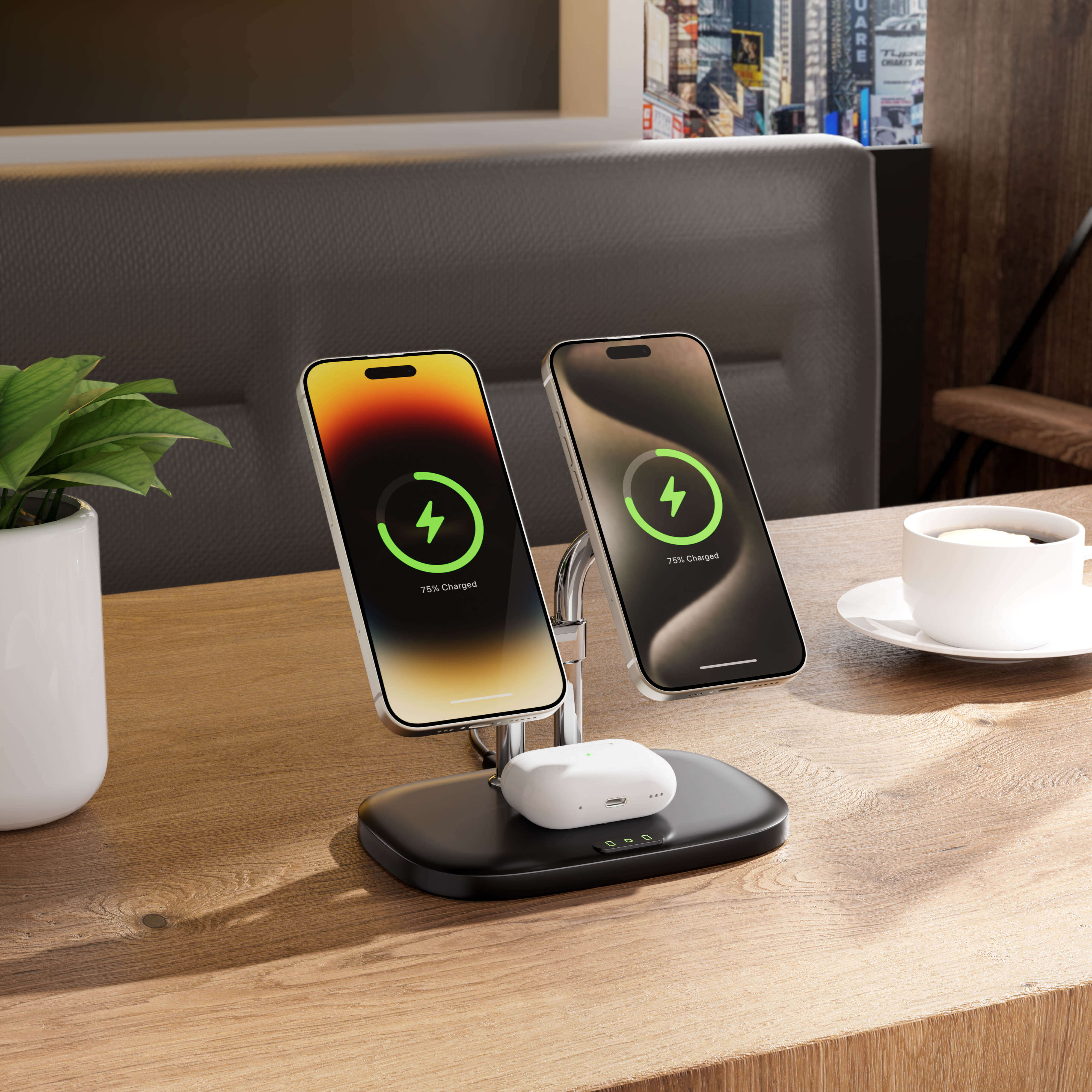 Introducing SwanScout 706M, a 3-in-1 Foldable Wireless Charging Station for Apple devices, designed for compatibility with multiple devices, featuring magnetic suction technology for improved charging efficiency. Its elegant design is sleek and sophisticated, while accurate charging indicators provide intuitive charging status.