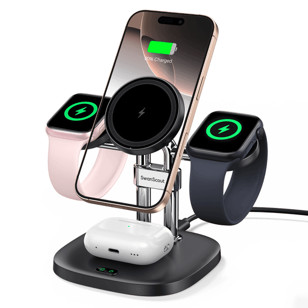 SwanScout 709M - 4 σε 1 μαγνητικός ασύρματος φορτιστής για Apple