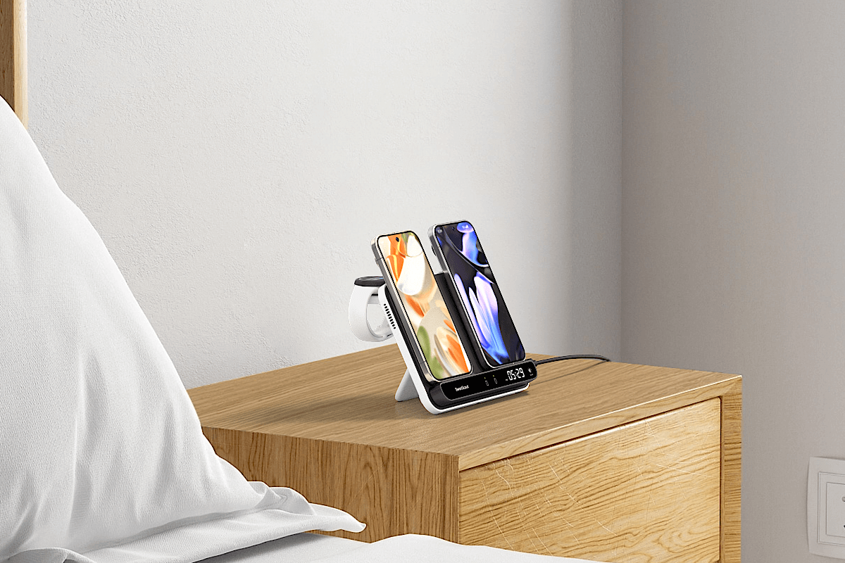 A fast wireless charger ensures quick and efficient charging, reducing wait times for busy users.