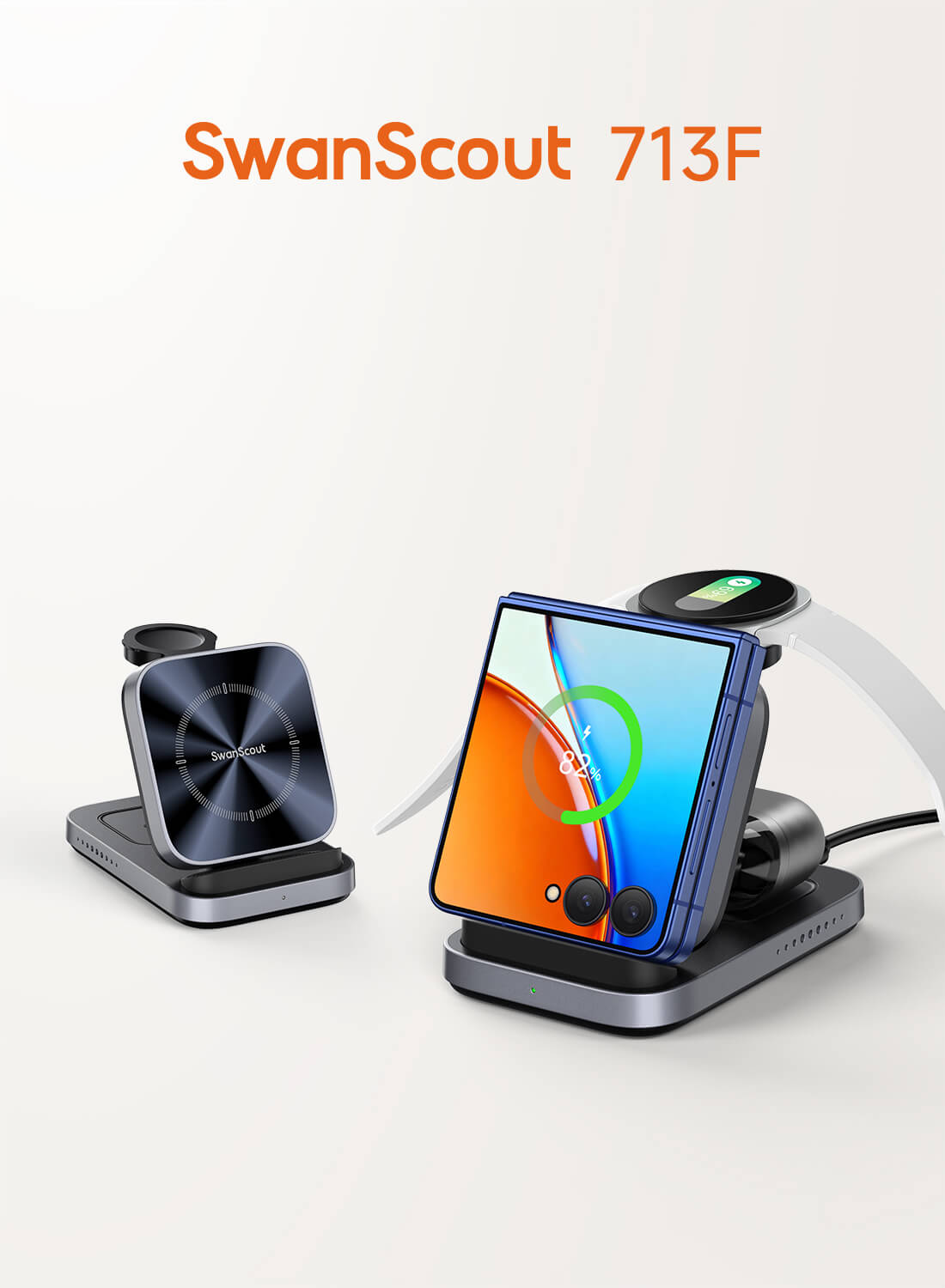 SwanScout 713F - 3 in 1 Portable Charger for Galaxy Z Flip 7/6/5