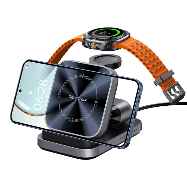 SwanScout 713S - 3 in 1 Foldable Wireless Charger for Samsung