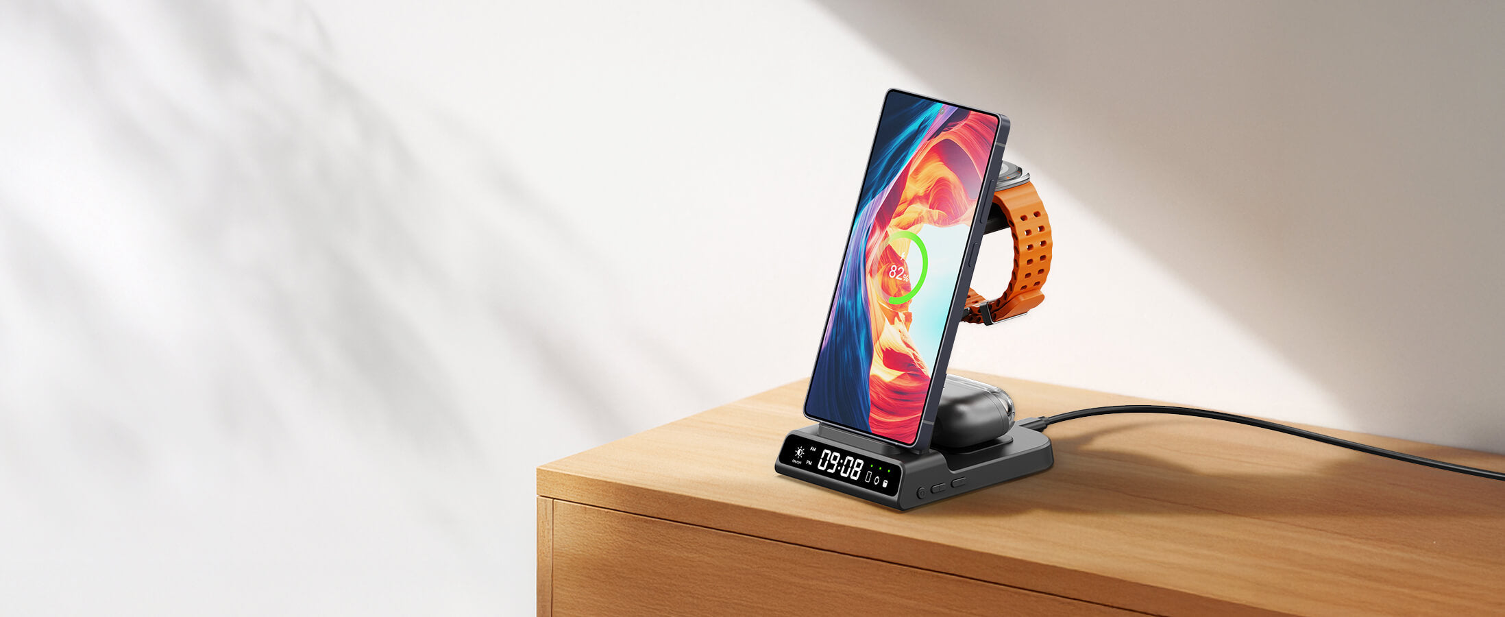 Whether at home or the office, the SwanScout C01 charges your Samsung Galaxy Watch Ultra without clutter.