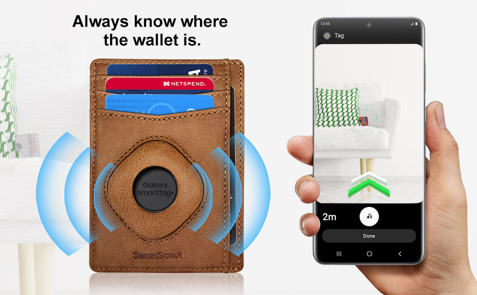 SwanScout SwanWallet 8S Wallet Integrates a Tracker Holder, Enabling You to Track the Wallet and Reduce the Risk of Losing it. 