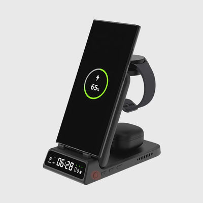 Experience the convenience of fast, foldable, and portable charging with the SwanScout 703S | 3 In 1 Foldable Wireless Charging Station for Samsung. This unique SwanScout Charging Station is designed for portability and speed, ensuring your Samsung devices are powered up wherever you go.