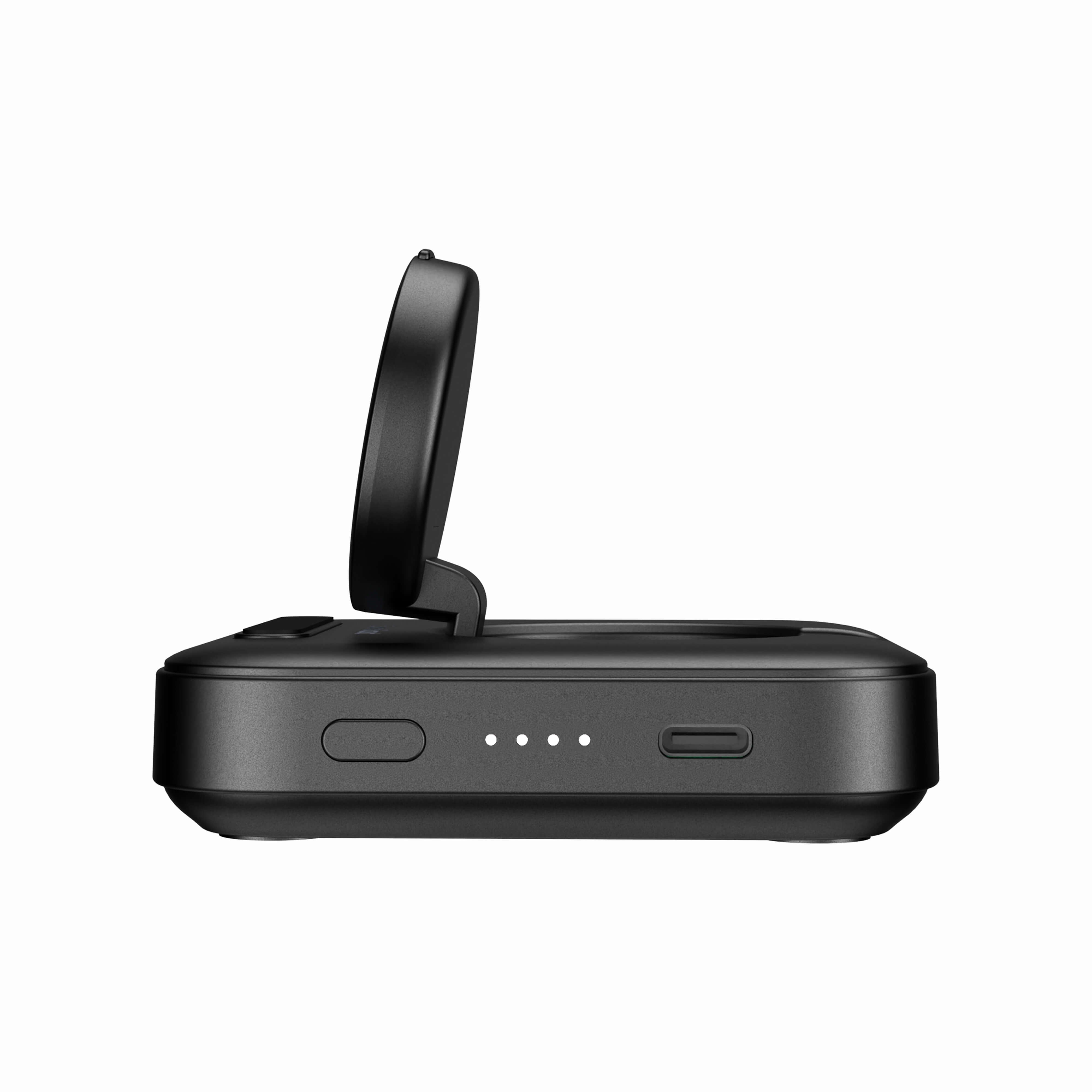 SwanScout 303G Power Bank for Pixel Watch 1, side view showing compact design and charging ports.