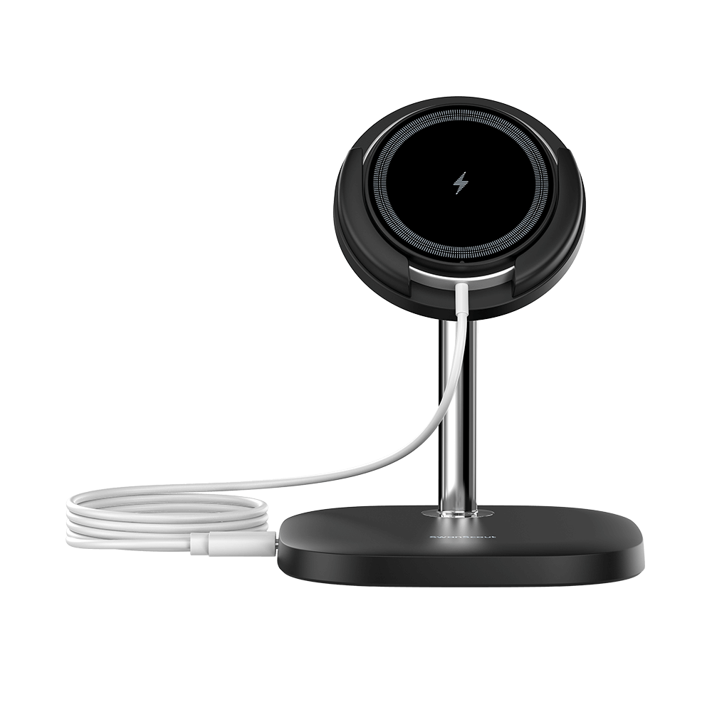 SwanScout 506SM magnetic wireless charger for Samsung, portable dual-use charging pad with detachable magnetic design.