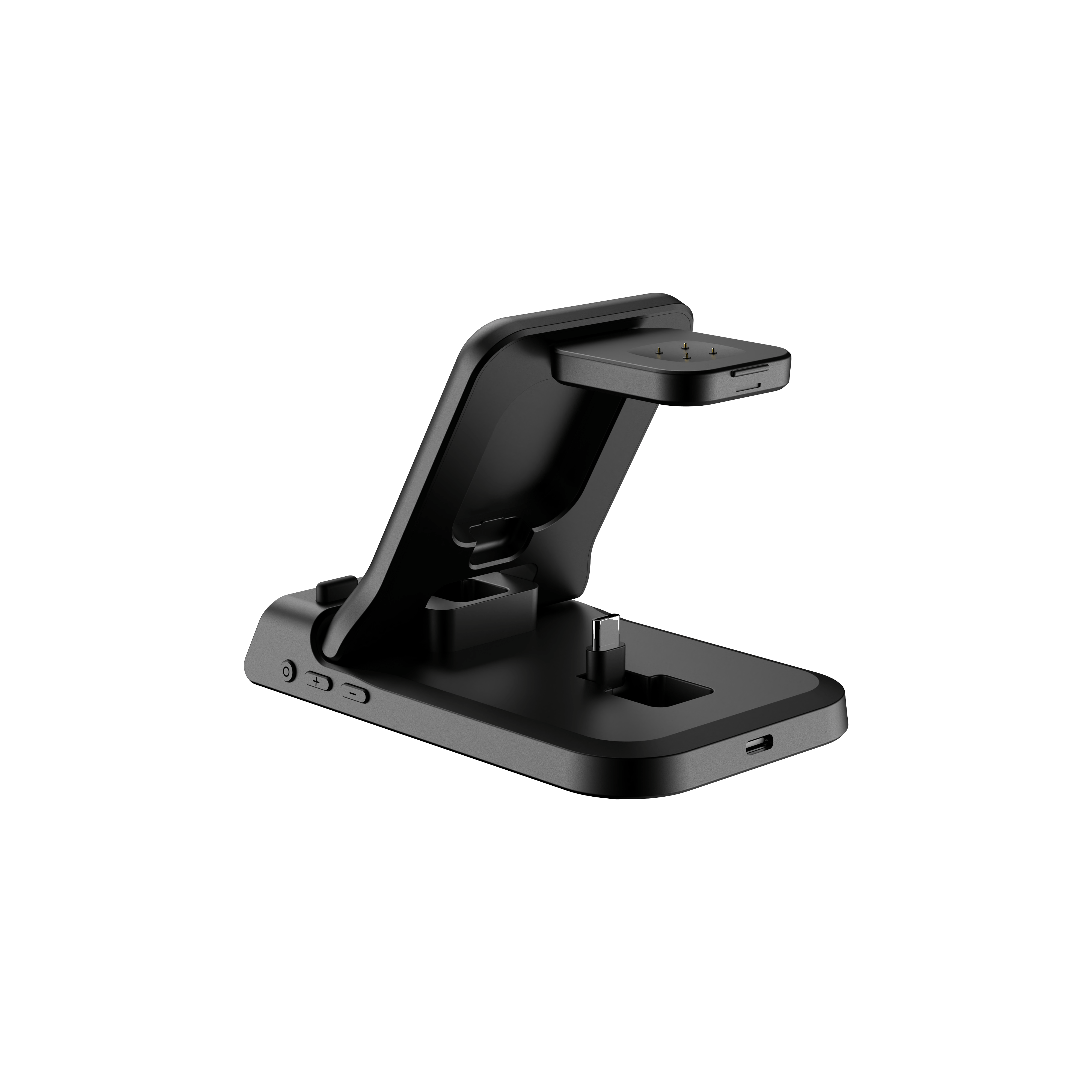 SwanScout 701G2 wired fast charger for Pixel Watch 2/3 with digital clock display and adjustable stand.