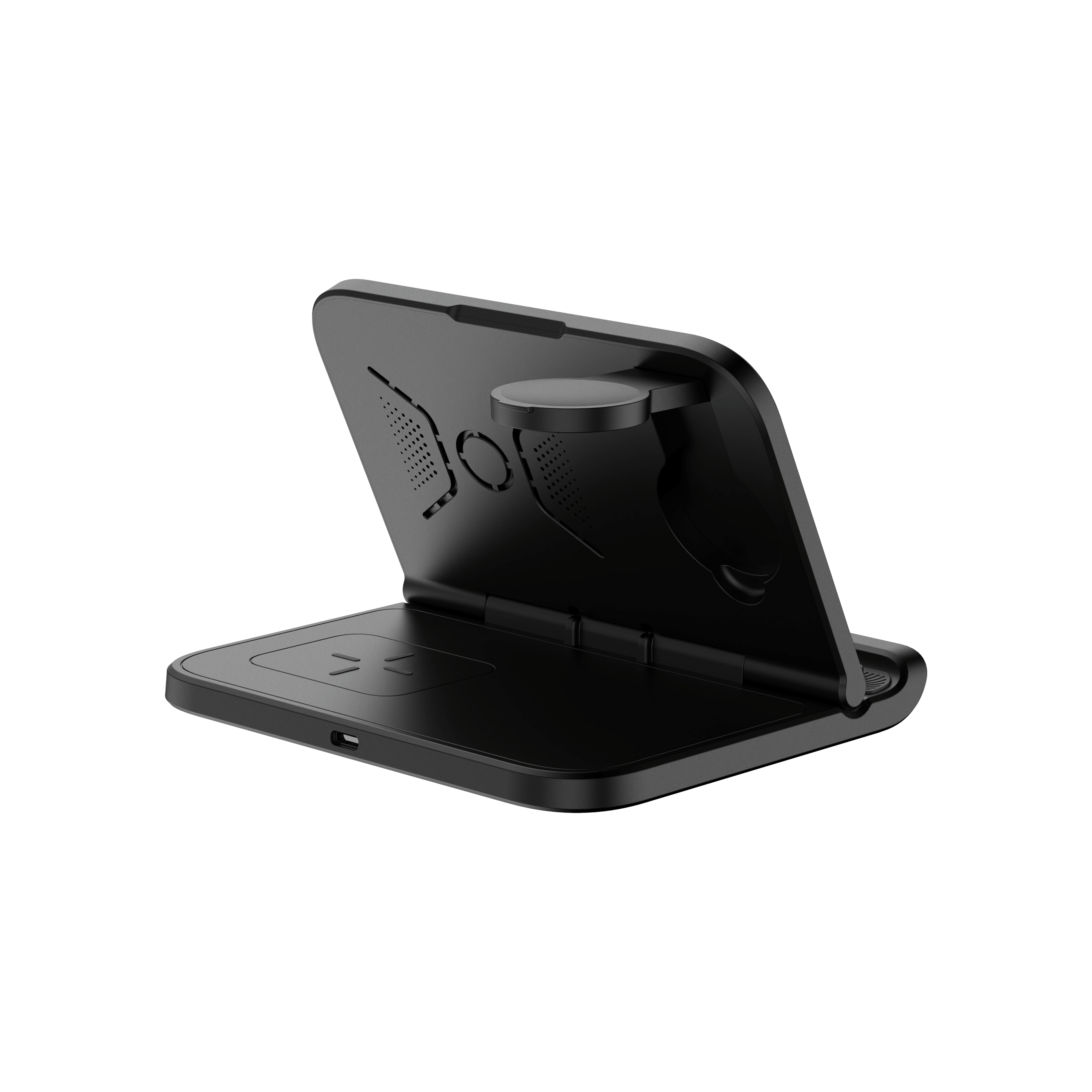 SwanScout 705G 3-in-1 wireless charger for Google Pixel Fold, featuring a sleek charging station for Pixel devices and watch.