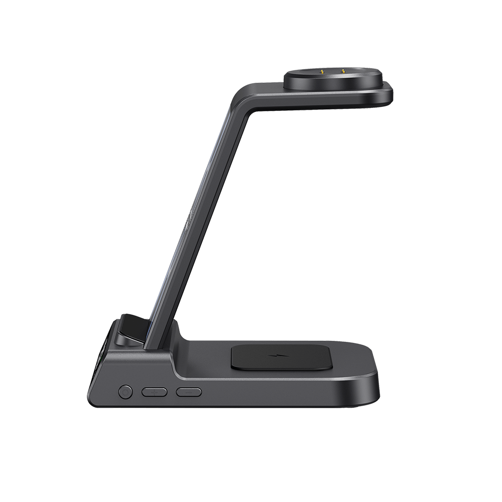SwanScout C01G2 3-in-1 wireless charging station for Google Pixel, compact and space-saving on a neat desk.